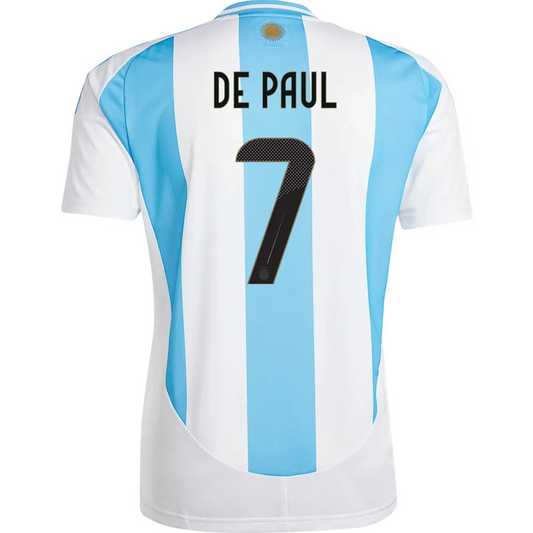 Argentina DE PAUL #7 Home Jersey Copa America 2024/25 Blue & White Men's