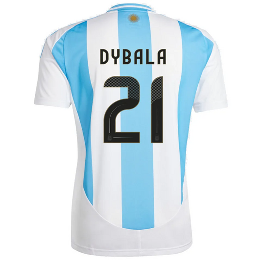 Argentina DYBALA #21 Home Jersey Copa America 2024/25 Blue & White Men's