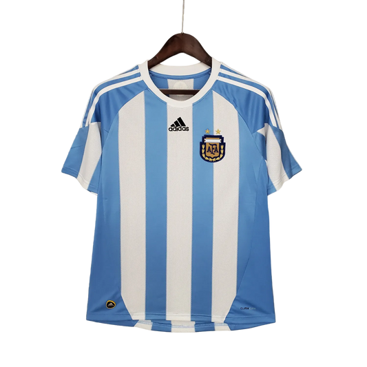 Argentina Retro Home Jersey 2010 White & Blue Men's
