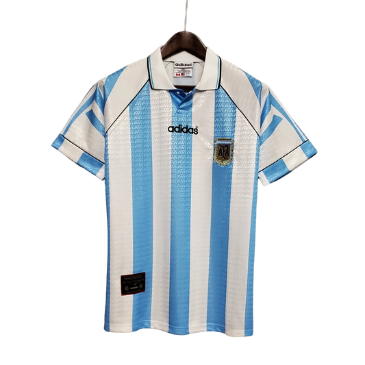 Argentina Retro Home Jersey 1996 White & Blue Men's