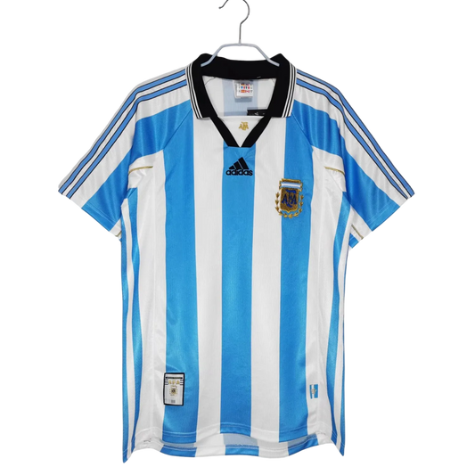 Argentina Retro Home Jersey 1998/99 White & Blue Men's