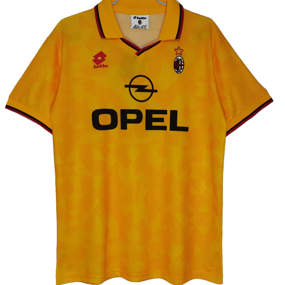 AC Milan Retro Away Jersey 1995/96 Yellow Men's