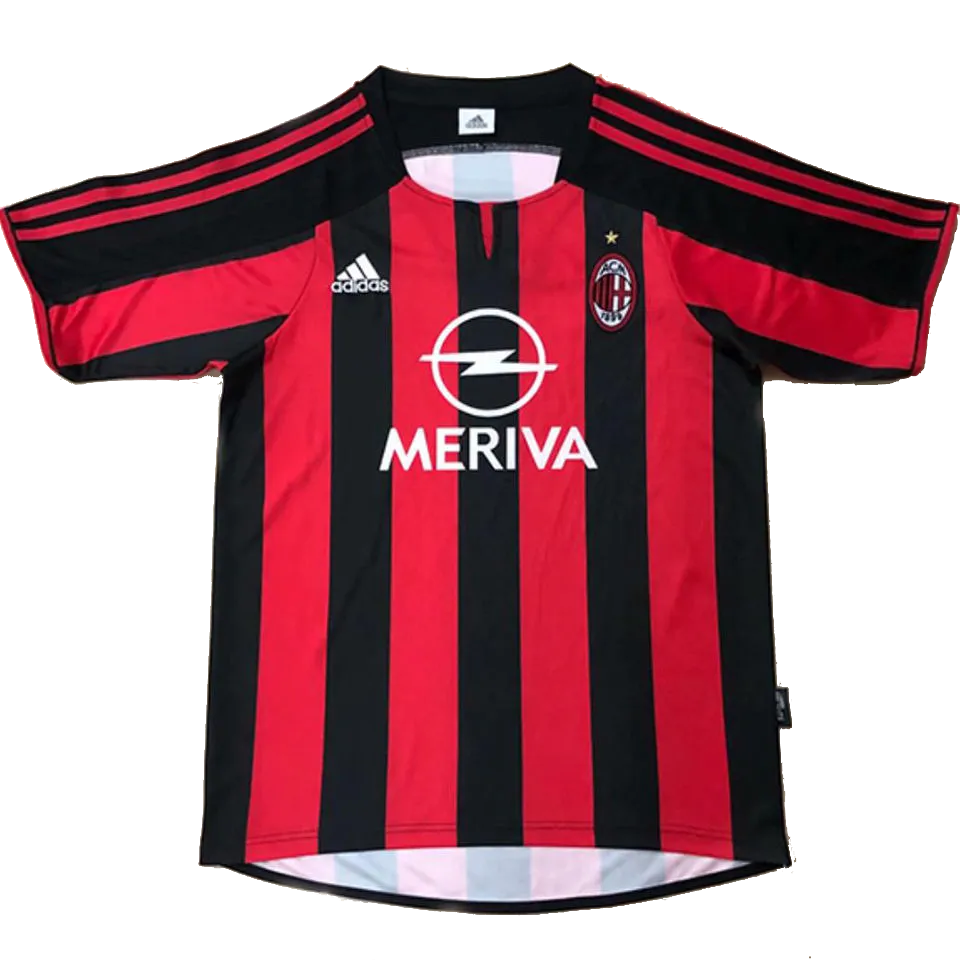 AC Milan Retro Home Jersey 2003/04 Red & Black Men's