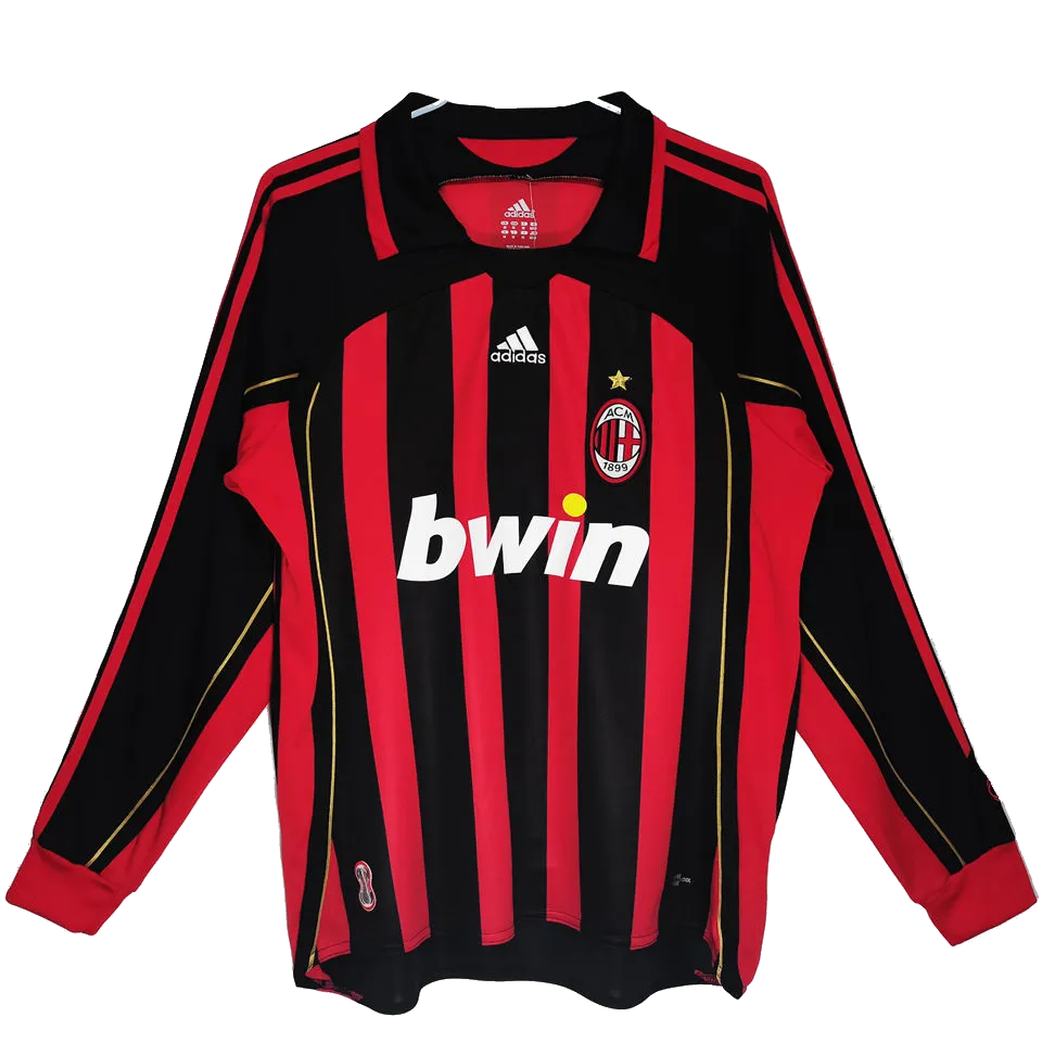 AC Milan Retro Home Long Sleeve Jersey 2006/07 Red & Black Men's