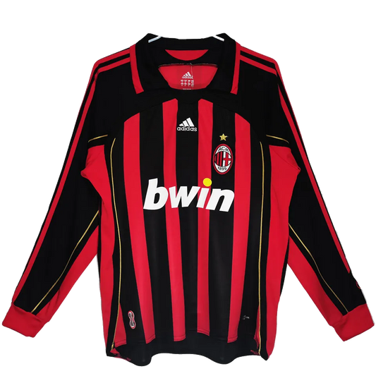 AC Milan Retro Home Long Sleeve Jersey 2006/07 Red & Black Men's