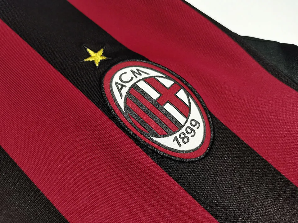 AC Milan Retro Home Long Sleeve Jersey 2009/10 Red & Black Men's