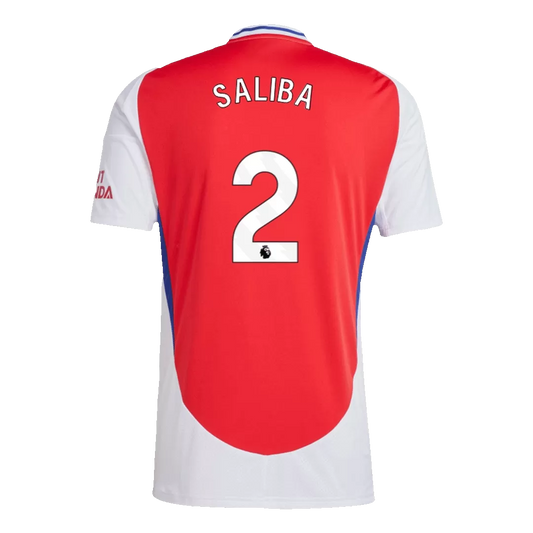 Arsenal SALIBA #2 Home Jersey 2024/25 Red & White Men's