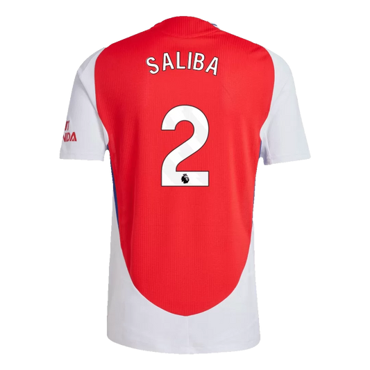 Arsenal SALIBA #2 Home Jersey Player's Version 2024/25 Red & White Men's