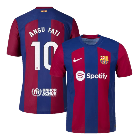 Barcelona ANSU FATI #10 Home Jersey Player's Version 2023/24 Blue & Red Men's - The World Jerseys
