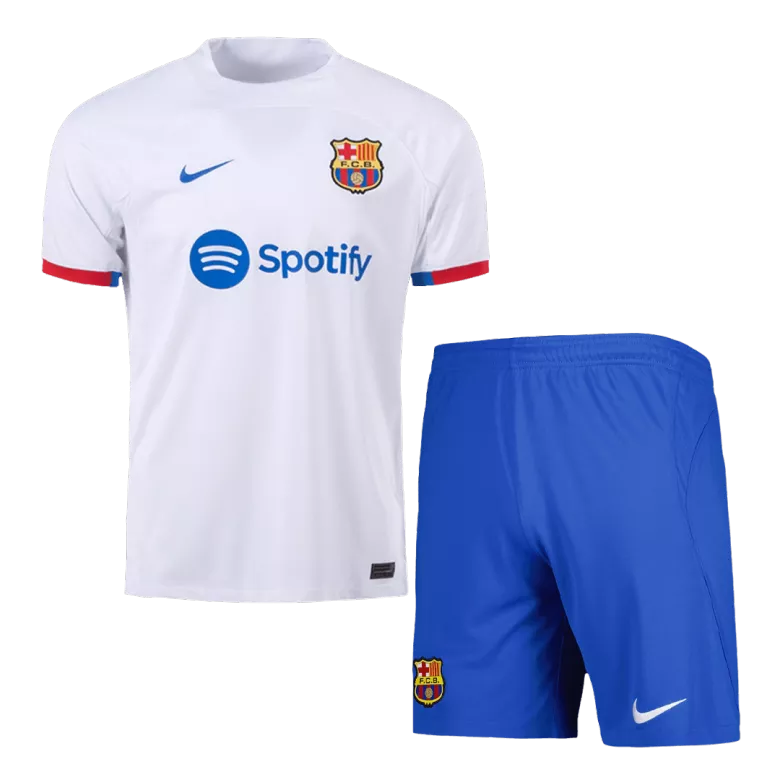 Barcelona Away Kit 2023/24 White & Blue Men's - The World Jerseys