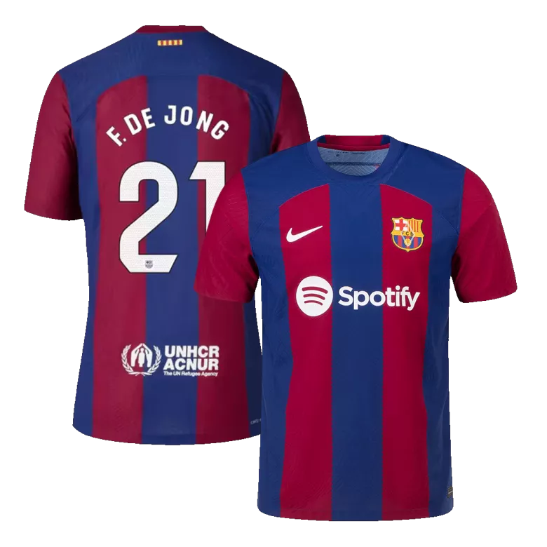 Barcelona F. DE JONG #21 Home Jersey Player's Version 2023/24 Blue & Red Men's - The World Jerseys