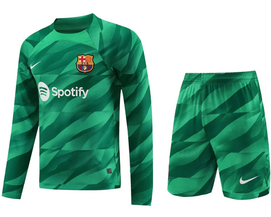 Barcelona Goalkeeper Longsleeve Kit 2023/24 Green Men's - The World Jerseys