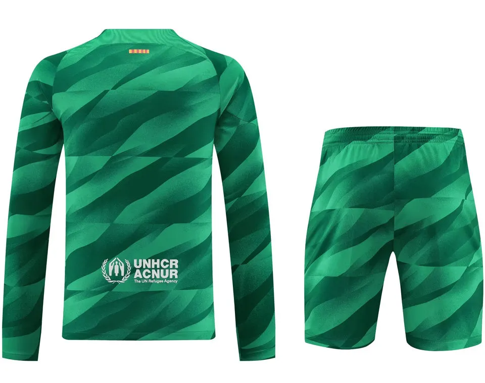 Barcelona Goalkeeper Longsleeve Kit 2023/24 Green Men's - The World Jerseys