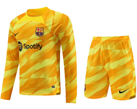 Barcelona Goalkeeper Longsleeve Kit 2023/24 Yellow Men's - The World Jerseys