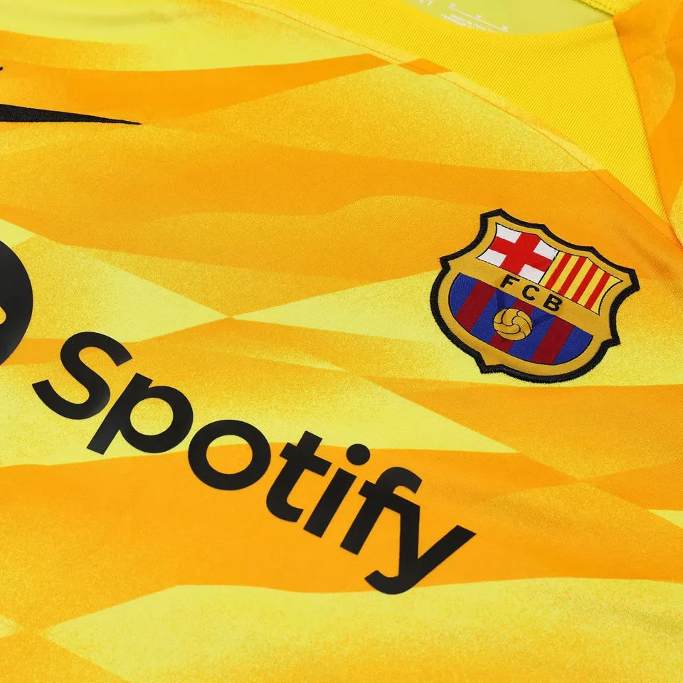 Barcelona Goalkeeper Longsleeve Kit 2023/24 Yellow Men's - The World Jerseys