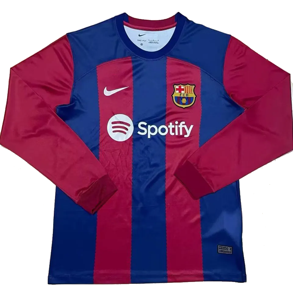 Barcelona Home Long Sleeve Jersey 2023/24 Blue & Red Men's