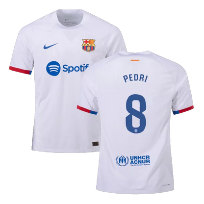 Barcelona PEDRI #8 Away Jersey Player's Version 2023/24 White Men's