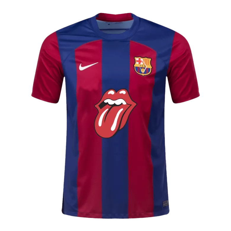 Barcelona Rolling Stones Home Jersey 2023/24 Blue & Red Men's