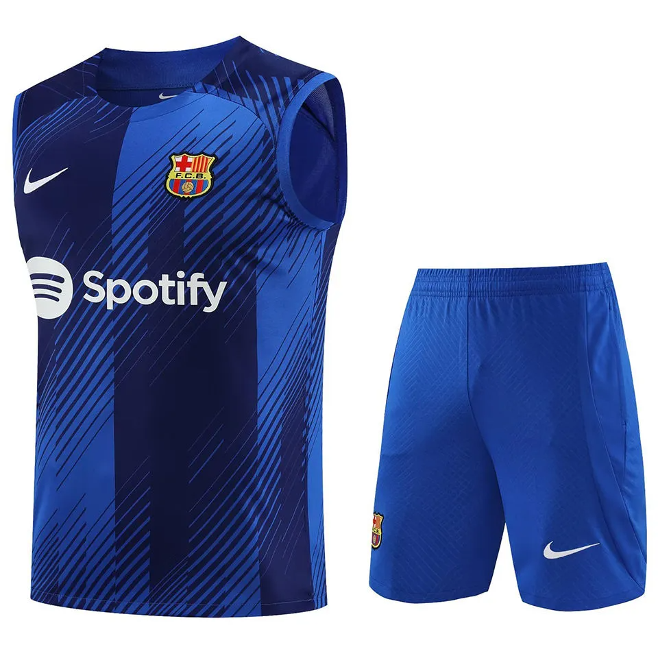 Barcelona Training Vest Kit 2023/24 Blue Men's - The World Jerseys