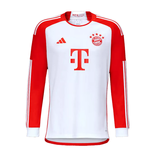 Bayern Munich Home Longsleeve Jersey 2023/24 White & Red Men's - The World Jerseys