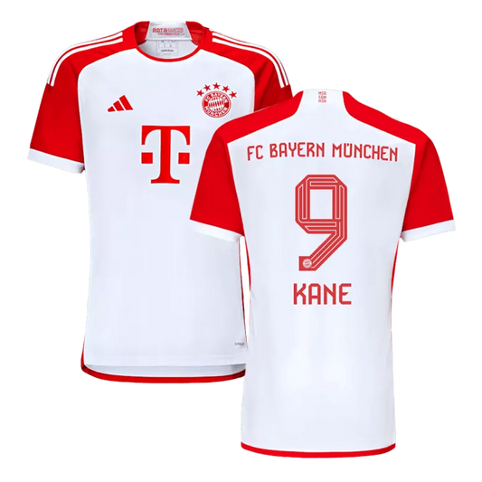 Bayern Munich KANE #9 Home Jersey 2023/24 White & Red Men's - The World Jerseys
