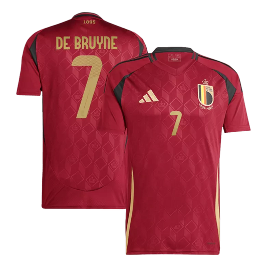 Belgium DE BRUYNE #7 Home Jersey Euro 2024 Red Men's
