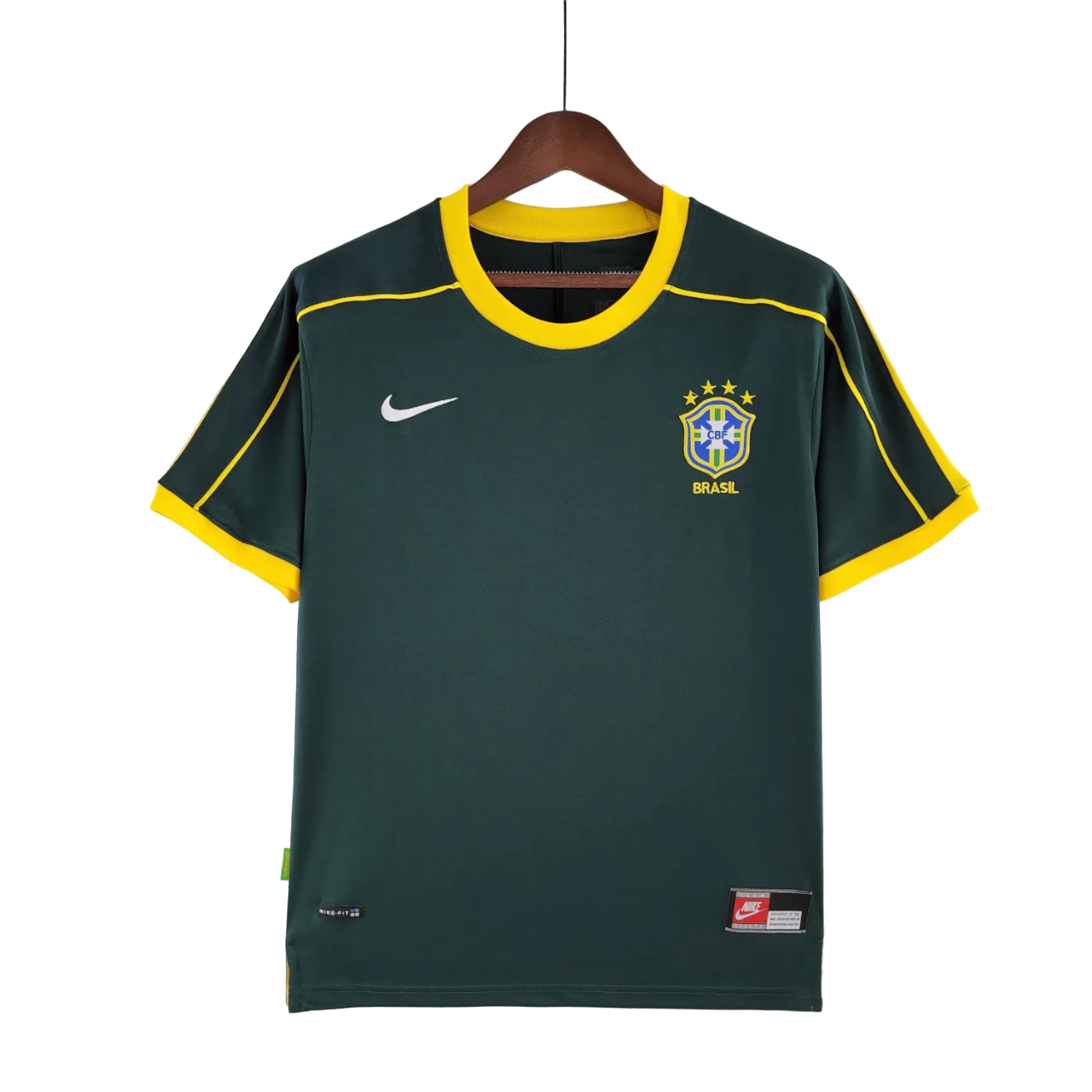 Brazil Retro Goalkeeper Jersey 1998 Green Men's