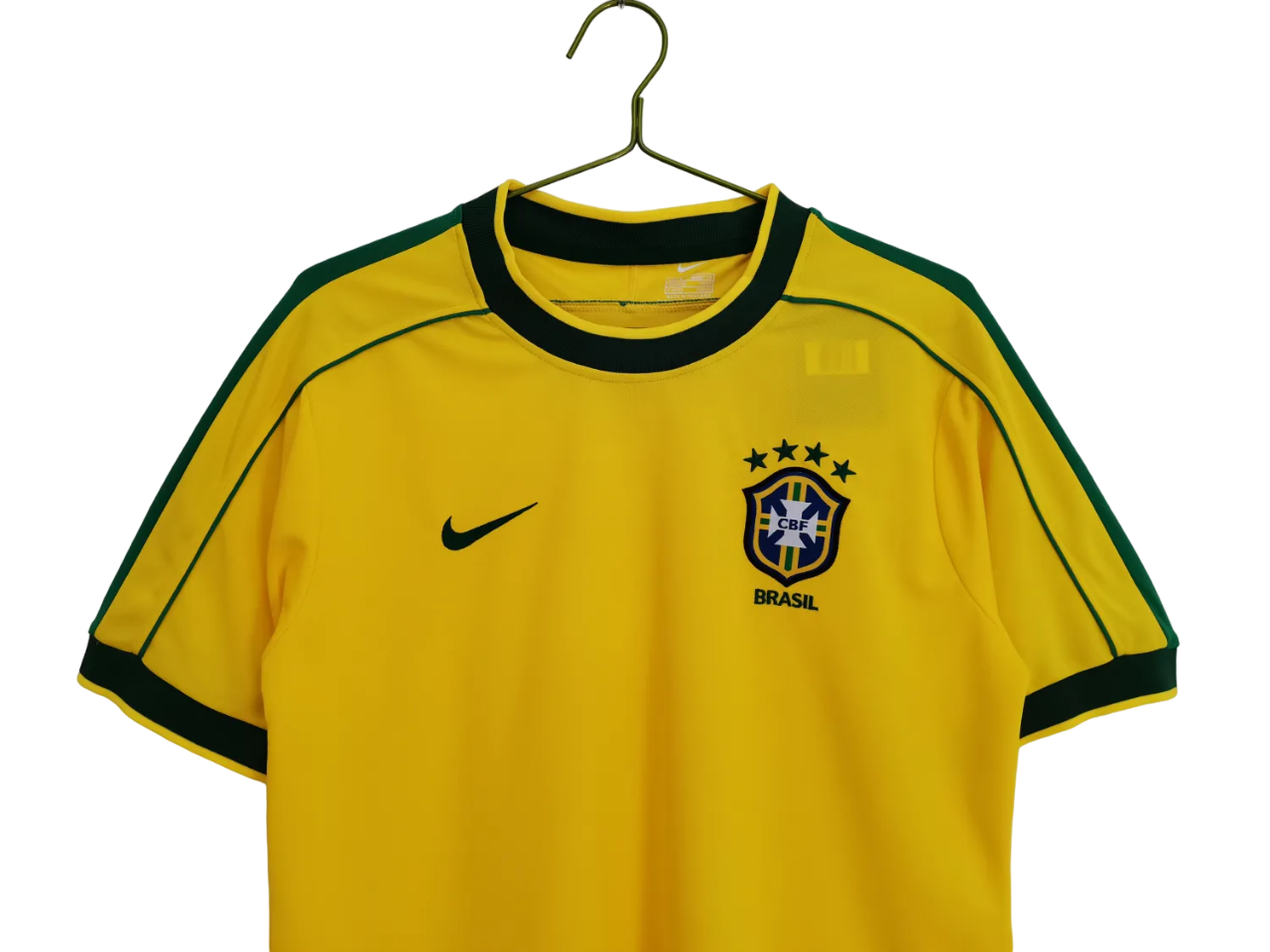 Brazil Retro Home Jersey 1998 Yellow Men's