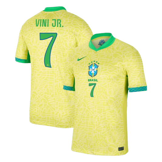Brazil VINI JR. #7 Home Jersey Copa America 2024/25 Yellow Men's