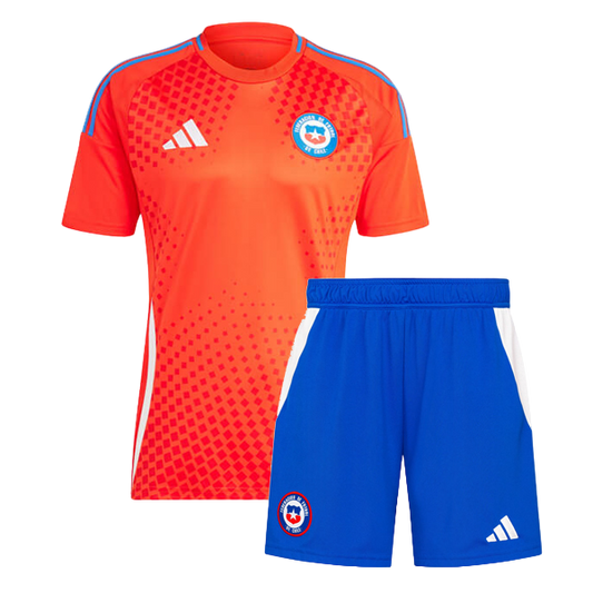 Chile Home Kit Copa America 2024/25 Red & Blue Kids