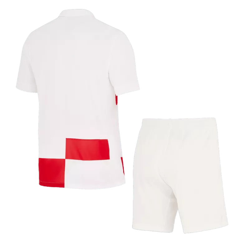 Croatia Home Kit Euro 2024 White & Red Men's