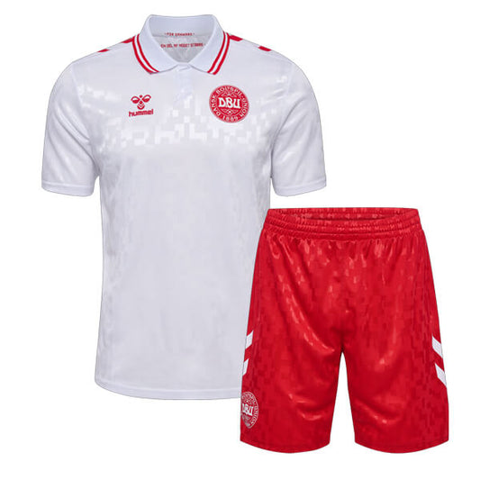 Denmark Away Kit Euro 2024 White Kids