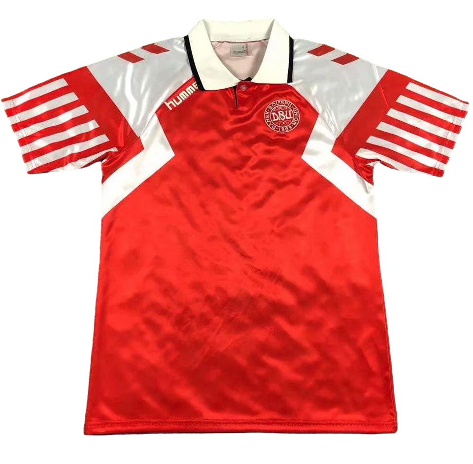 Denmark Retro Home Jersey 1998 Red & White Men's