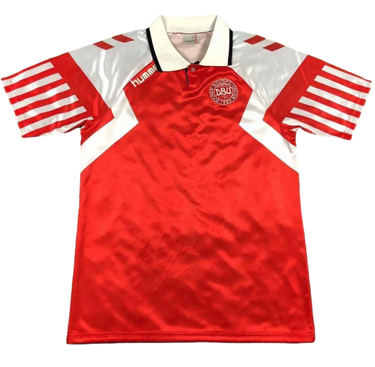 Denmark Retro Home Jersey 1998 Red & White Men's