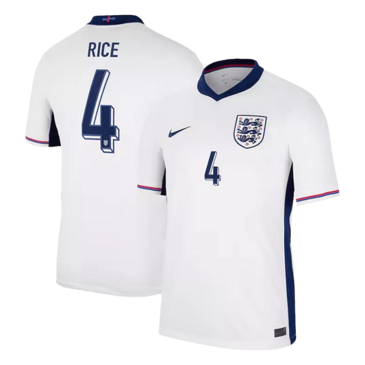 England RICE #4 Home Jersey Euro 2024 White Men's