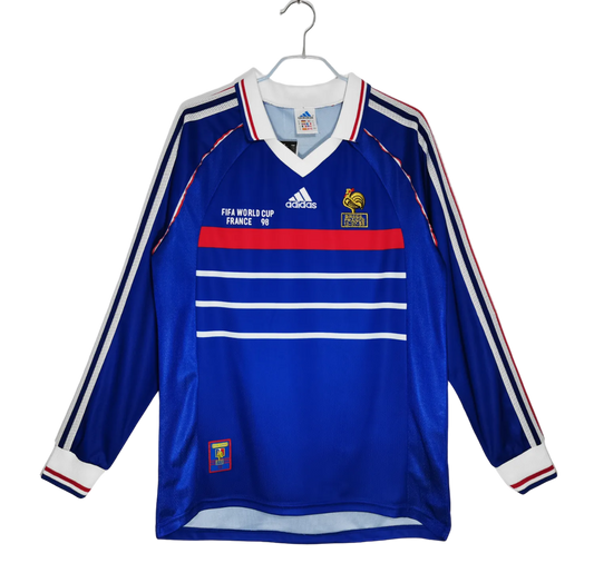 France Retro Home Long Sleeve Jersey 1998 Blue Men's