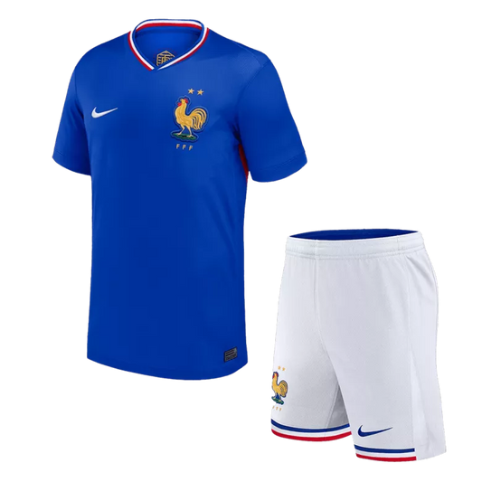France Home Kit Euro 2024 Blue & White Men's