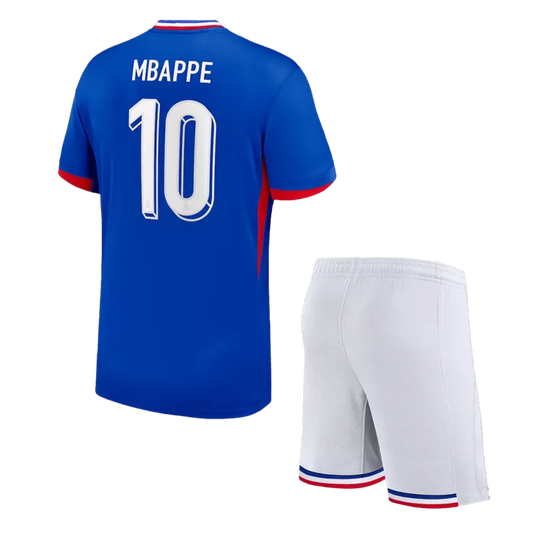 France MBAPPE #10 Home Kit Euro 2024 Blue Kids