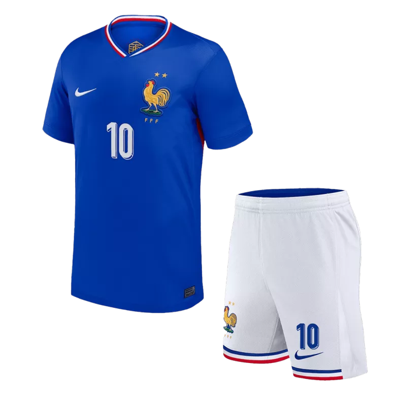 France MBAPPE #10 Home Kit Euro 2024 Blue & White Men's