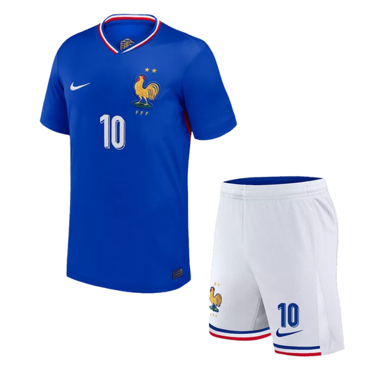France MBAPPE #10 Home Kit Euro 2024 Blue & White Men's