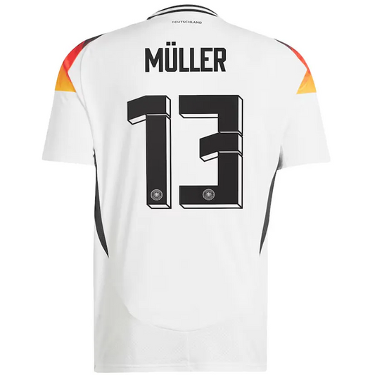 Germany MÜLLER #13 Home Jersey Euro 2024 White Men's