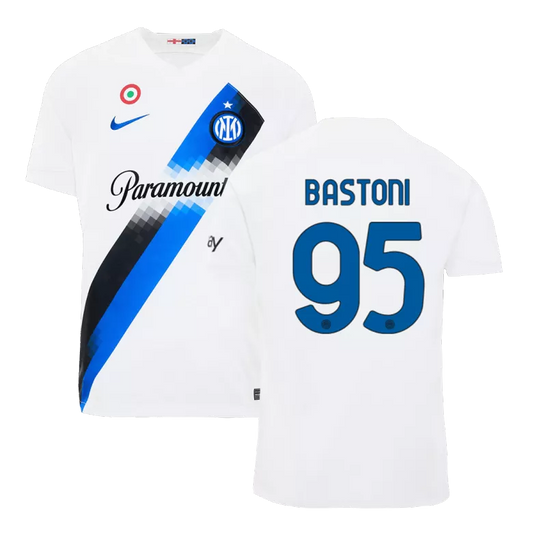 Inter Milan BASTONI #95 Away Jersey 2023/24 White Men's - The World Jerseys