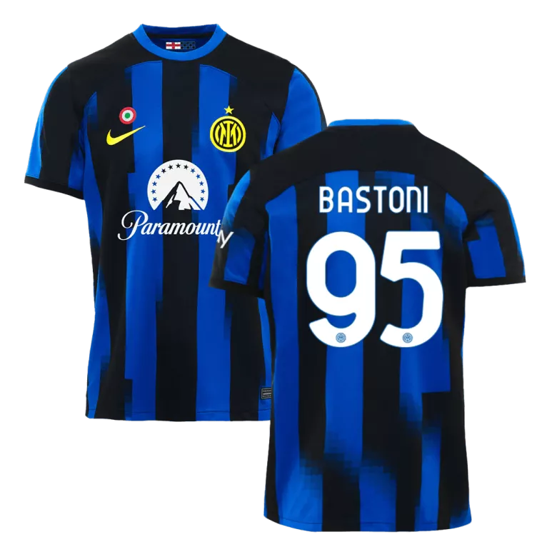 Inter Milan BASTONI #95 Home Jersey 2023/24 Blue Men's - The World Jerseys