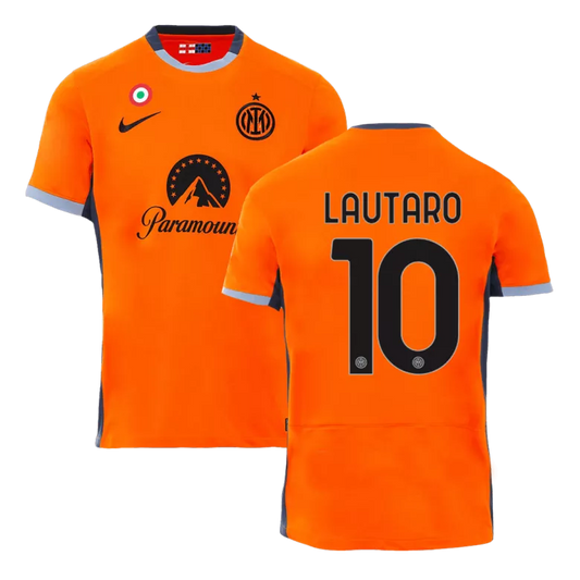 Inter Milan LAUTARO #10 Third Jersey 2023/24 Orange Men's