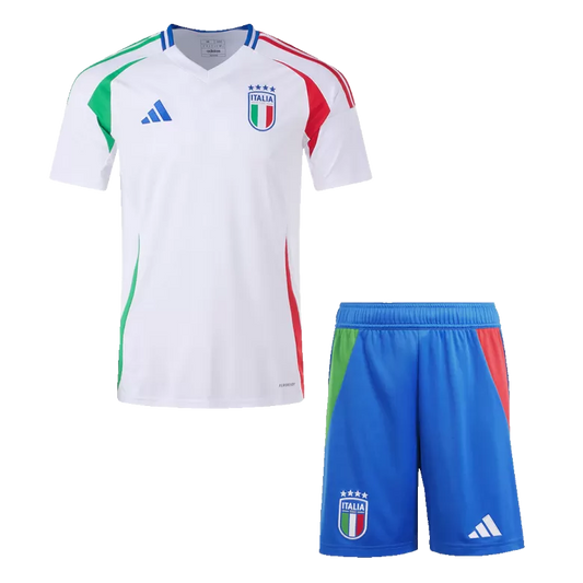 Italy Away Kit Euro 2024 White & Blue Men's
