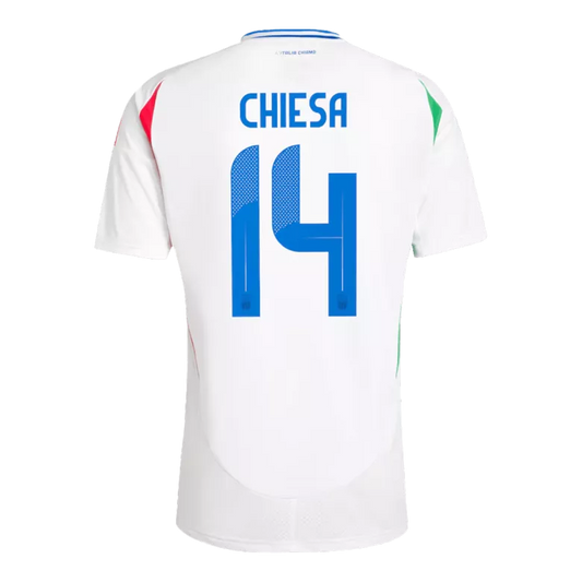Italy CHIESA #14 Away Jersey Euro 2024 White Men's