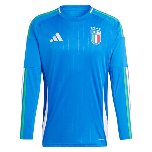 Italy Home Long Sleeve Jersey Euro 2024 Blue Men's