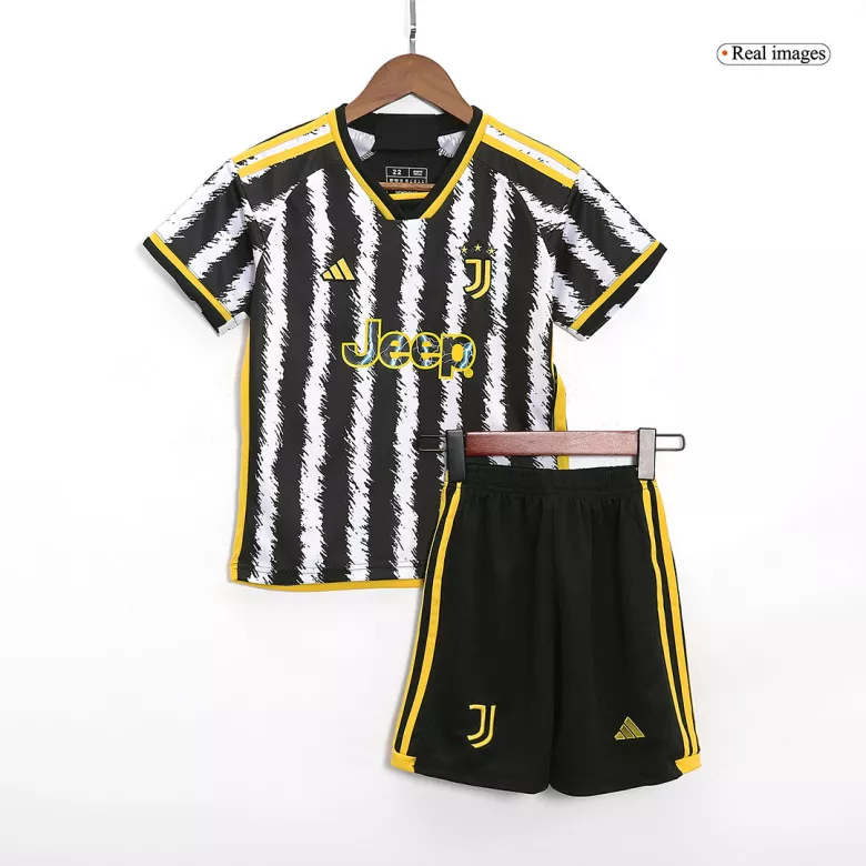 Juventus Home Kit 2023/24 Black & White Kids - The World Jerseys