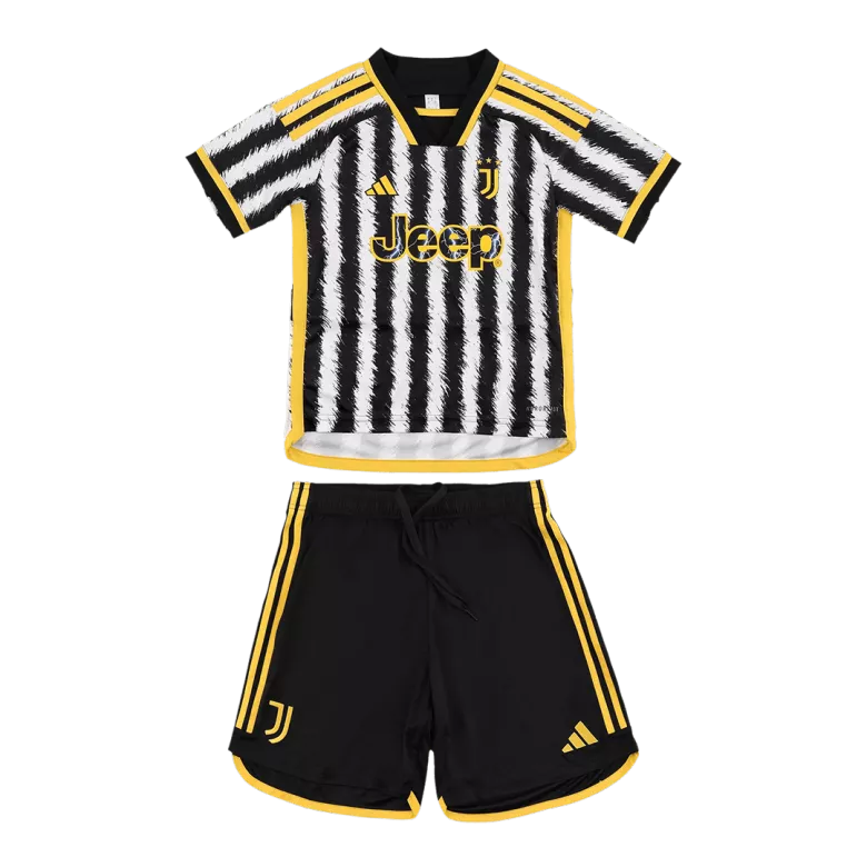 Juventus Home Kit 2023/24 Black & White Kids - The World Jerseys