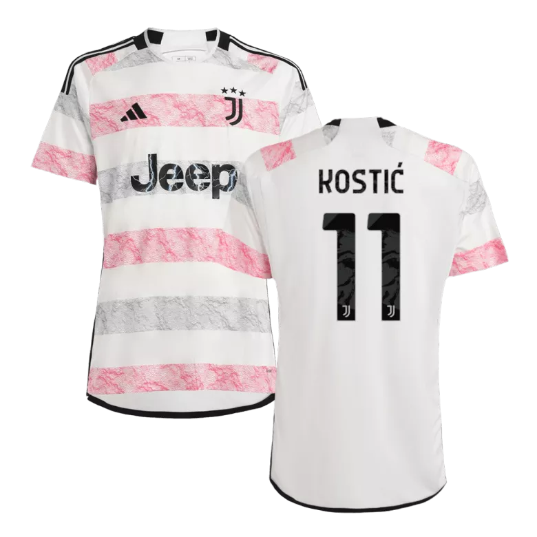Juventus KOSTIĆ #11 Away Jersey 2023/24 White & Pink Men's - The World Jerseys